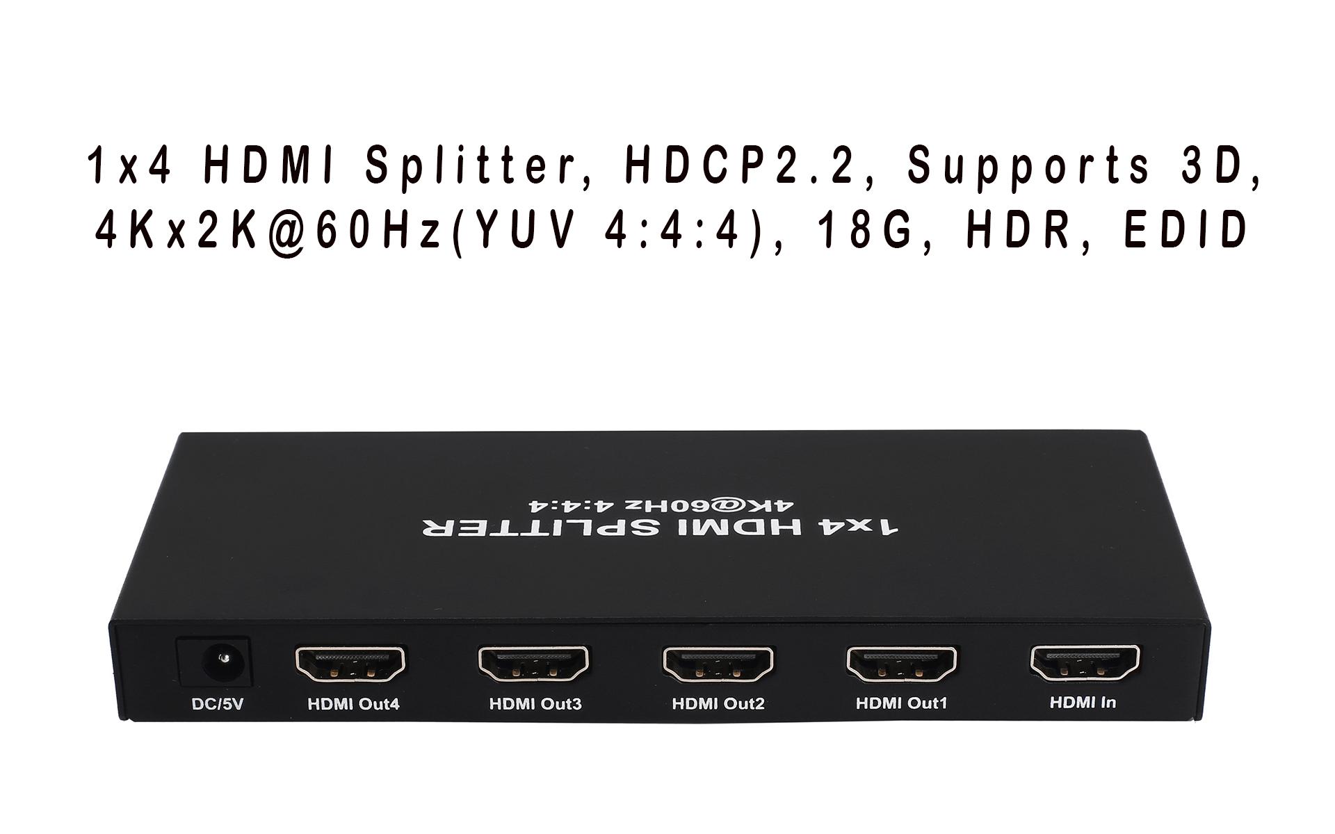 1×4 HDMI Splitter, 4k – Pixelpitch