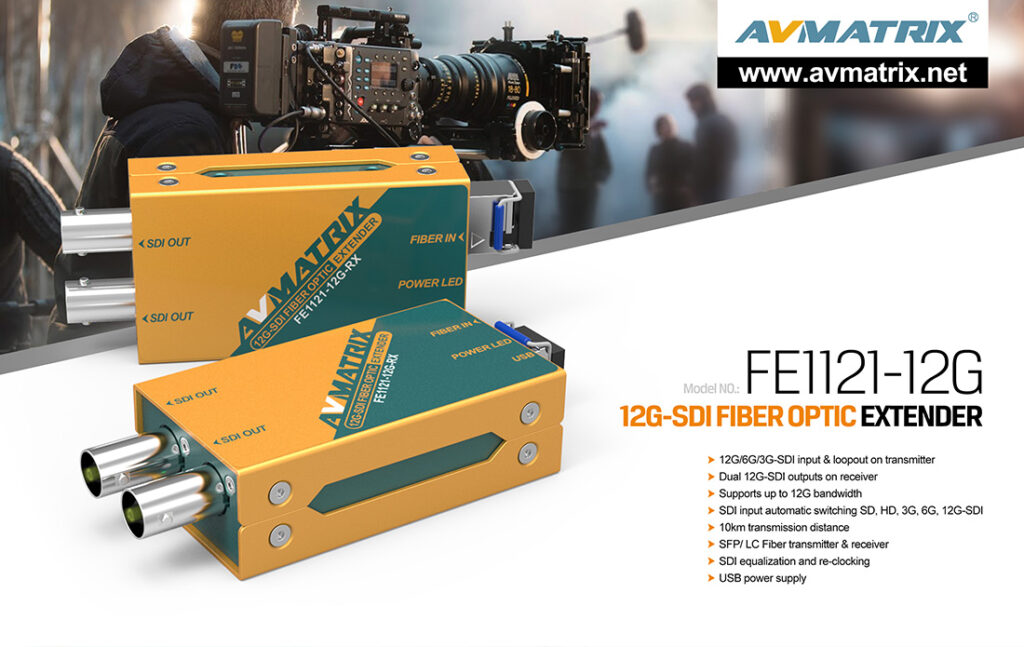 AVMATRIX-FE1121-12G – 12G-SDI Fiber Optic Extender