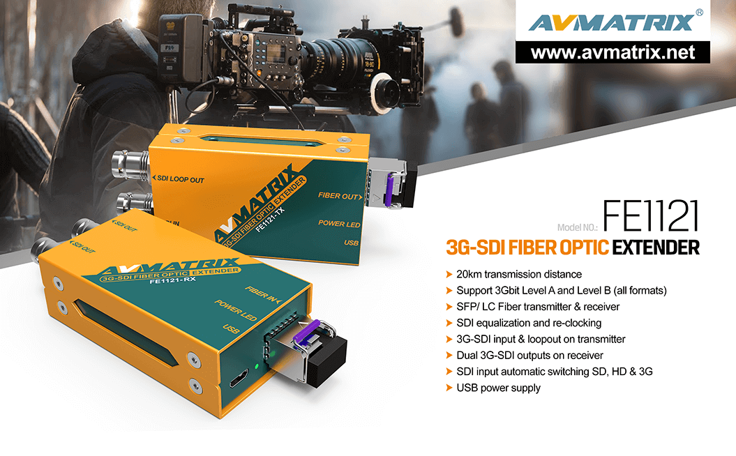 AVMATRIX-FE1121 – 3G-SDI Fiber Optic Extender